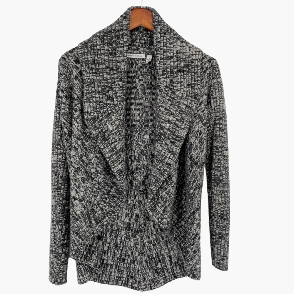 Autumn Cashmere Black And Gray‎ Open Knit Cardigan